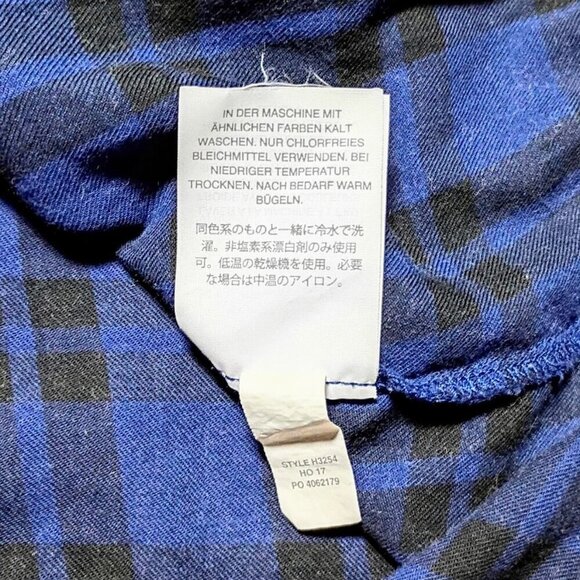 Madewell Blue Black Plaid Wrap Long Sleeve Button Shirt Top Women Medium - Picture 10 of 10